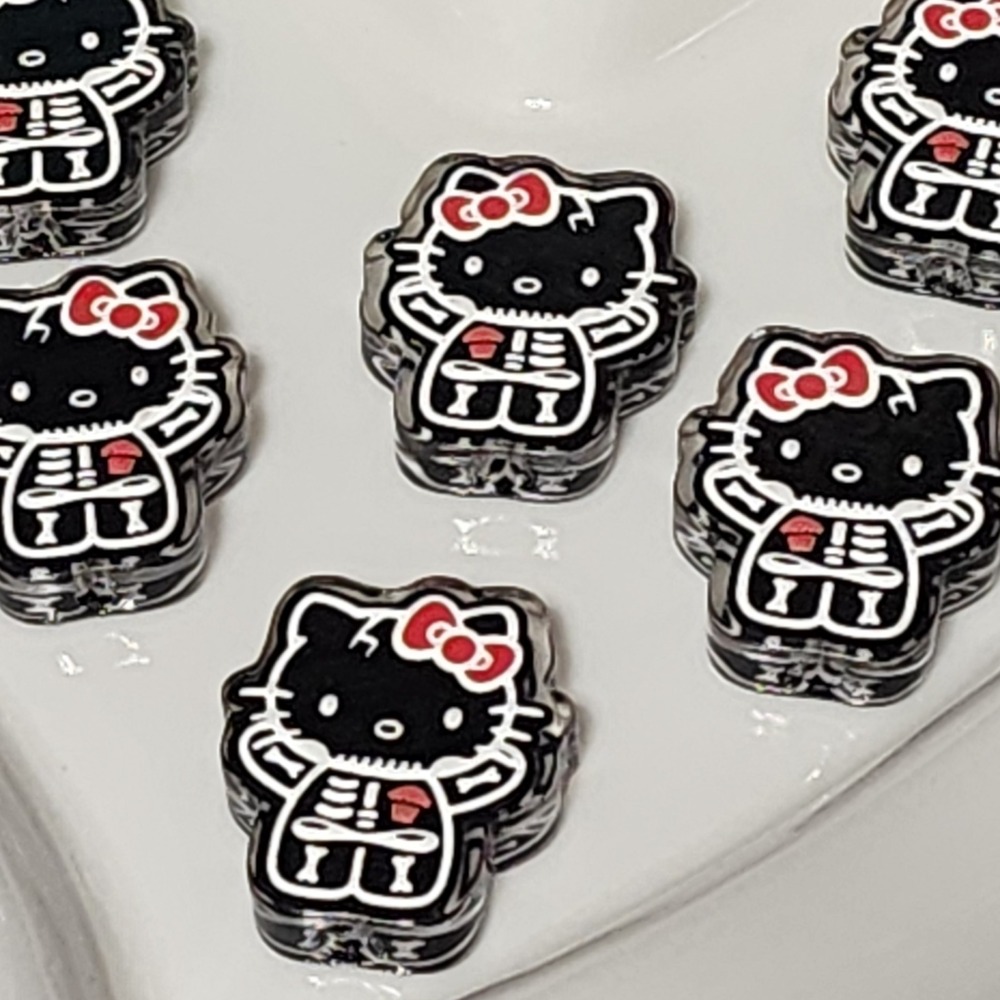 Xray Cat Beads 2 Pcs Focal Beads Halloween Jewelry Making Beaded Pen Charms
